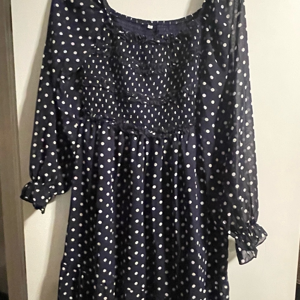 Navy Polka Dot Dress